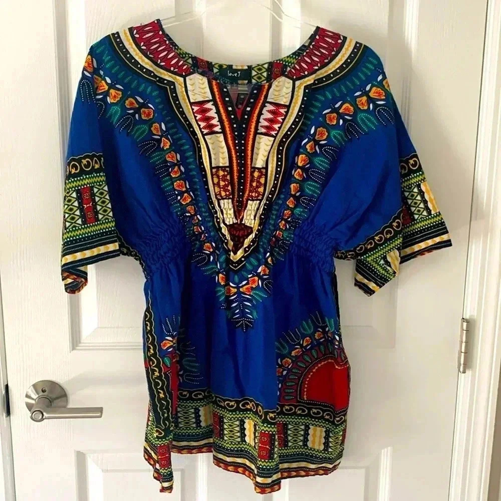 Love J boho ethnic colorful top size large